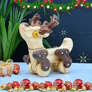 Handcrafted Wooden Antlered Deer